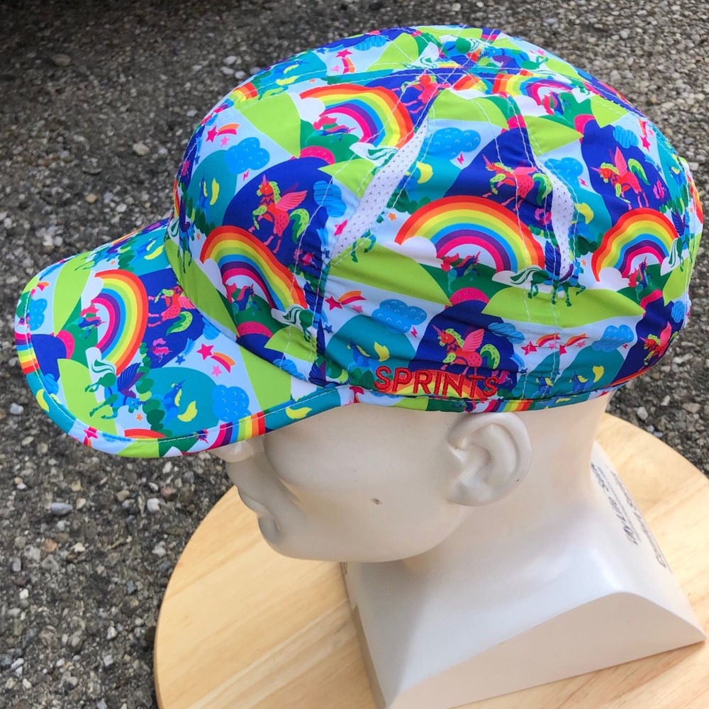 Sprints Running Hat Lightweight Unicorn Rainbow Print Pride Colorful Gym Fantasy
